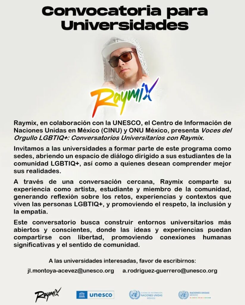 Raymix anuncia Conversatorios Universitarios LGBT; alumnos piden a BUAP unirse