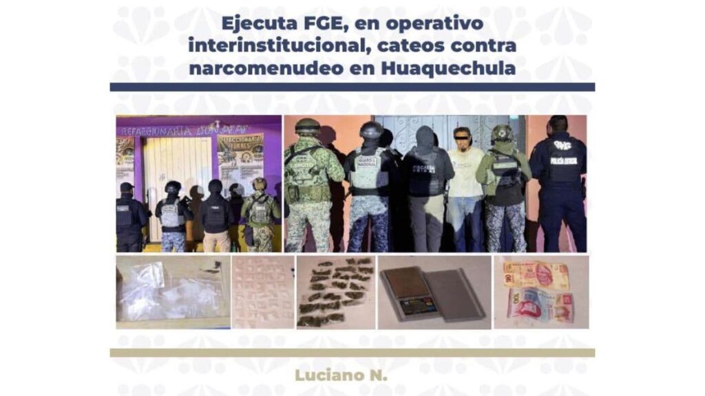 Información de la FGE sobre la detención de Luciano N. en Cacaloxuchitl