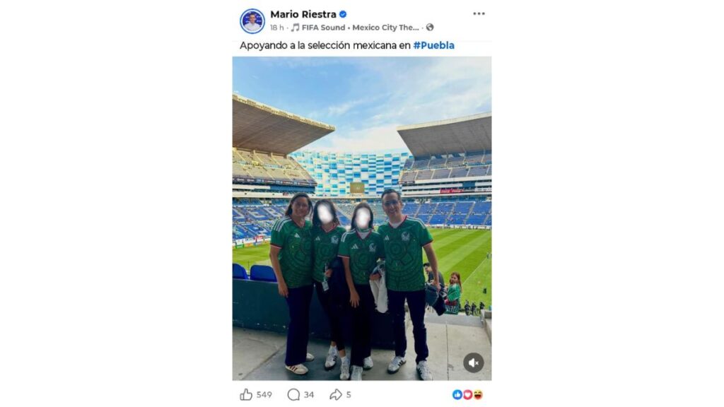 Mario Riestra, dirigente del PAN Puebla, en el estadio Cuauhtémoc