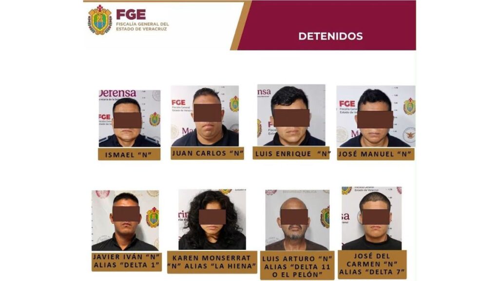 Los 8 detenidos por la FGE de Veracruz relacionados al caso de Roxana Guzmán