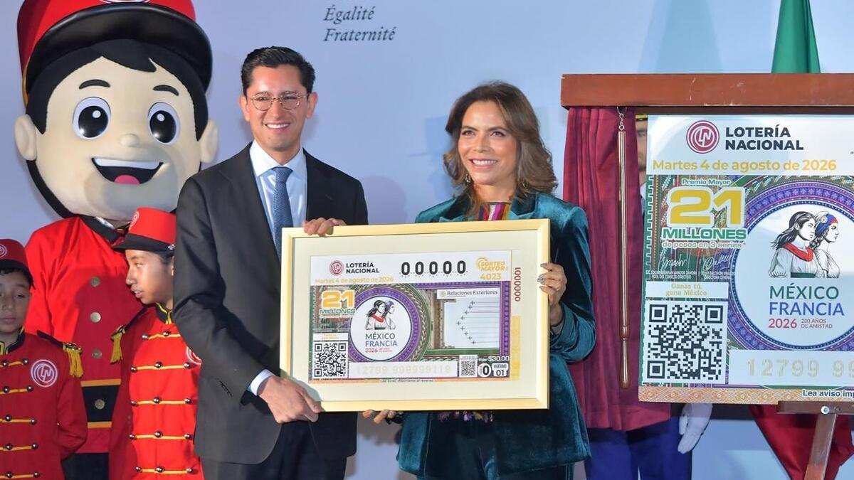 Lotería Nacional conmemora 200 años de relaciones entre México-Francia con premio de 21 mdp